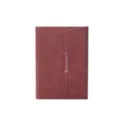 A5 Business Notizbuch lose Blätter weinrotes Leder Tagebuch mit magnetischem Schnallenverschluss. - Burgunderrot