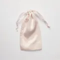 Elegant light pink satin drawstring pouch for jewelry, cosmetics, and small gift storage. - Light Pink No.23