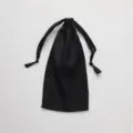 Black silk satin drawstring storage pouch, portable gift jewelry makeup packaging bag. - Black
