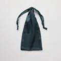 Dark green satin drawstring pouch, elegant silk-like storage bag for jewelry, gifts and cosmetics. - Dark Green