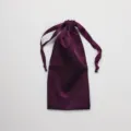 Purple satin drawstring pouch for jewelry gift and cosmetics storage, silky smooth finish. - Deep purple