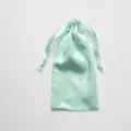Mint Green Satin Drawstring Pouch Long Silk Gift Storage Bag for Jewelry and Cosmetics - Elegant Green