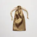 Golden satin drawstring pouch for jewelry gift storage portable packaging bags. - Gold-Copper