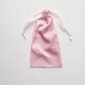 Pink satin drawstring pouch, elegant silk storage bag for jewelry, cosmetics, and small gifts. - No.4 Pink
