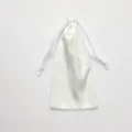 White satin drawstring bag for jewelry gift cosmetic packaging storage daily use - No.16 White
