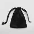 Zwarte zijden koordtas sieraden zakje geschenkverpakking luxe satin opbergtas tasje - Zwart