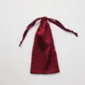 Wine red imitation silk drawstring storage pouch, satin gift bag for jewelry or cosmetics. - Burgundy
