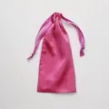 Pink Satin Drawstring Pouch Gift Jewelry Storage Bag Silk Travel Organizer Pouch - Rose Red