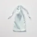 Light blue satin drawstring pouch for jewelry gift and cosmetics storage packaging bag. - Silk Blue
