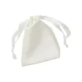 Elegante witte zijde satijn koordzakje voor sieraden geschenkverpakking en kleine opslag. - Broken Wit