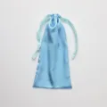 Light blue simulated silk drawstring pouch ideal for jewelry, gifts, and cosmetic storage. - Sky Blue