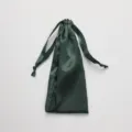Dark green satin drawstring pouch for jewelry gift cosmetics storage and travel packaging bags - Trendy Green