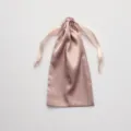 Dusty pink silk drawstring storage pouch, premium satin bag for jewelry gifts and cosmetics. - Champagne Pink