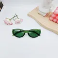 Lunettes de soleil cat-eye vert jelly pour femmes et hommes, monture transparente chic. - Vert Transparent