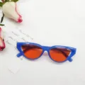 Gafas de sol cat eye retro para mujer hombre lentes de colores de moda estilo urbano - Azul real gelatina con rodajas de naranja