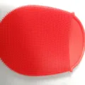 Rote Silikon Duschbürste für Körperreinigung, weiche Duschschrubber Matte mit Borsten. - Rot