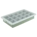 Silicone ice cube tray with 15 compartments and clear lid for whiskey and household use. - Thin / Green
