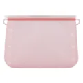 Pink reusable silicone food storage bag leakproof kitchen fruit container with scale - Small 235x46x105mm / Pink
