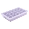 Purple silicone 15-compartment ice cube tray with clear lid for home kitchen daily use. - Thin / Purple