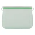 Reusable silicone food storage bag with measurement scale, eco-friendly kitchen pouch. - Small 235x46x105mm / Green