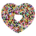 Heart-shaped silicone decompression toy filled with colorful beads for stress relief. - Heart