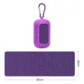 Asciugamano sportivo rinfrescante in silicone portatile con custodia e moschettone, rete 80x30cm - Viola