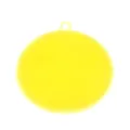 Yellow round silicone dish washing brush kitchen cleaning scrubber with hanging hole SKU - Yellow