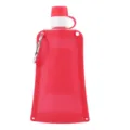 Portable collapsible silicone water bottle red folding pouch for outdoor sports cycling hiking - 550ml / Coral