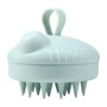 Light green silicone shampoo brush with dispenser pump and soft bristles for scalp massage. - Sage Green Shampoo Brush