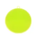 Multifunctional silicone dishwashing brush, round kitchen scrubber for cleaning pots and pans. - Green