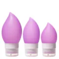 Portable silicone travel refillable bottles set in purple, ideal for shampoo and lotion. - 60ML / Purple