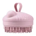 Pink silicone shampoo brush with liquid dispenser and scalp massager for bath and hair cleaning. - Pink Bath Brush