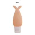Portable Travel Silicone Squeeze Bottle 90ml Peach Pink Fish Tail Toiletry Dispenser - 90ml Orange
