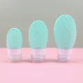 Silicone travel squeeze bottle set with quilted pattern, leak-proof lotion container. - 60ML / Green