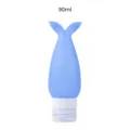 Portable blue silicone travel refillable dispenser bottle for shampoo and shower gel, 90ml size - 90ml Deep Blue