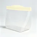 Translucent silicone food storage bag with cream sealing bar, standing kitchen organizer variant. - 242x142x79mm / Off White