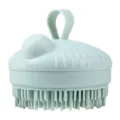 Light green silicone shampoo brush, scalp massager, bath brush with liquid dispenser loop. - Sage Green Bath Brush