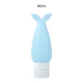 Blue silicone travel sub-bottle 90ml portable lotion container with cute whale tail design - 90ml Light Blue