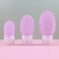 Silicone travel bottles set squeeze lotion containers refillable leakproof cosmetic tubes - 60ML / Light Pink