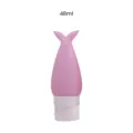 Bouteille de voyage en silicone mignonne forme de queue de sirene recipient 48ml - 40 ml rose
