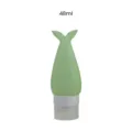 Flacon de voyage en silicone avec design de queue de baleine, bouteille pressable portable. - 40 ml vert clair