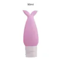 Flacon distributeur de voyage en silicone rose 90ml forme de queue de sirène mignonne portable - 90 ml rose