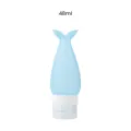 Bouteille de voyage en silicone bleu 48ml forme sirène contenant cosmétique portable - 40 ml bleu clair
