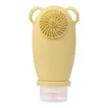 Yellow Silicone Travel Squeeze Bottle Facial Cleansing Brush Dispenser Portable Container - Gray Yellow