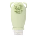 Silicone travel squeeze bottle with facial cleansing brush head for lotion and shampoo. - Light Green