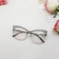 Gafas de Ojo de Gato Filtro Luz Azul Gris Rosa Degradado TR90 Montura Óptica Casual - Degradado Gris a Rosa