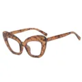 Gafas de carey vintage montura grande ojo de gato anti luz azul para mujer moda chic - Rojo té floral