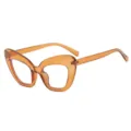 Gafas de sol estilo ojo de gato con montura ambar y filtro de luz azul para diario. - Té Amarillo