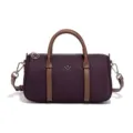 Petit sac Boston imperméable en nylon avec design bicolore, poignée et bandoulière. - Imperial Purple