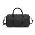Petite sacoche Boston en nylon imperméable, sac bandoulière noir classique avec poignées. - Noir